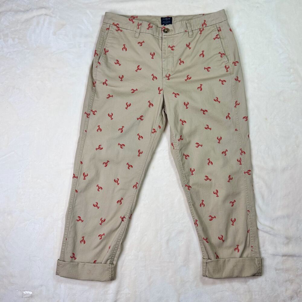 J Crew Lobster Print Pants Women's 8 Nautical Euro Summer Fisherman Nantucket - Picture 10 of 16